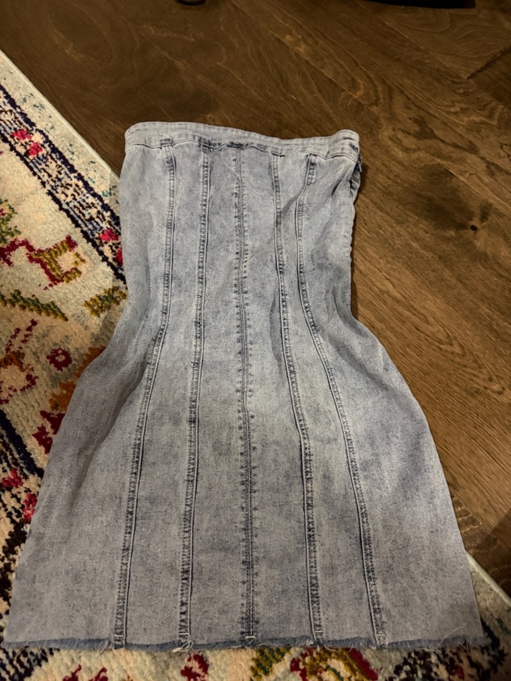 Princess Polly Light Blue Strapless Denim Mini Dress - Picture 2 of 2